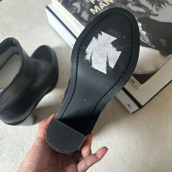 Seychelles‎ Black Leather Block Heeled Ankle Boots Size 7 - Picture 5 of 8